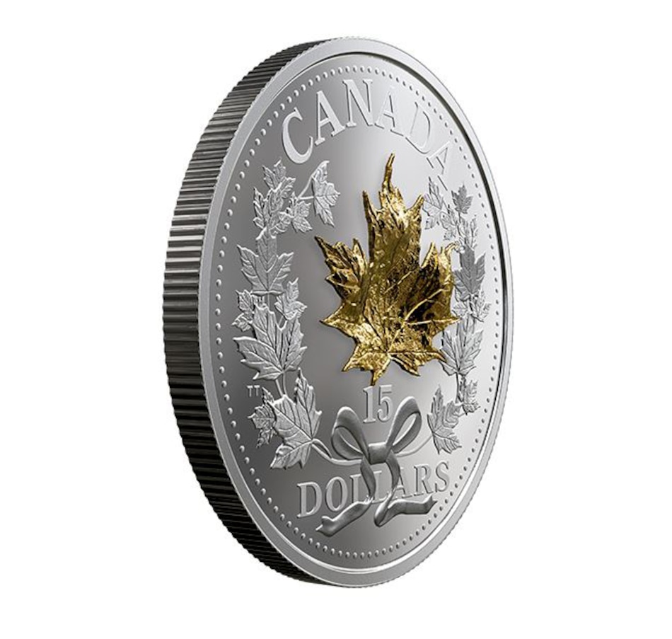 Image 625548.jpg, Product 625-548 / Price $199.95, 2019 $15 Fine Silver Coin Golden Maple Leaf with Gold Plating from Royal Canadian Mint (RCM) on TSC.ca's Coins department