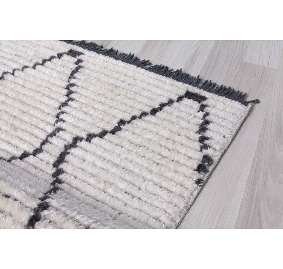Image 625573_ALTMORE1.jpg, Product 625-573 / Price $60.00 - $130.00, Viana Anthracite Grey Beige Moroccan Diamond Fringed Rug from Viana Inc on TSC.ca's Home & Garden department