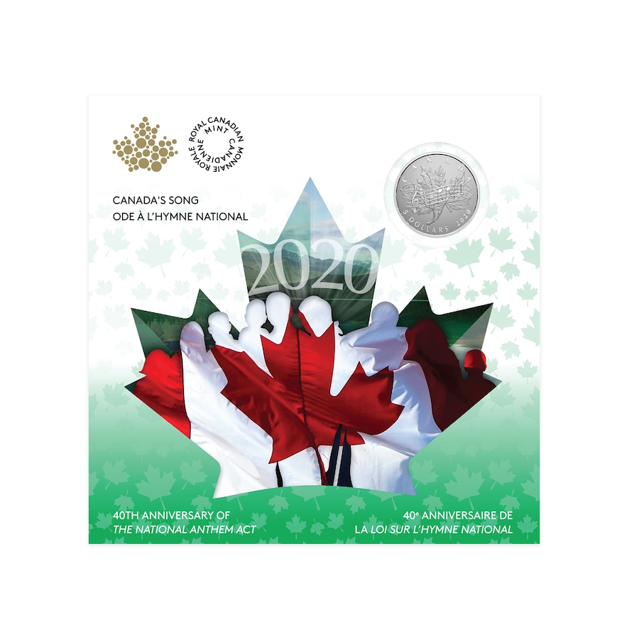 Image 625991_ALTMORE3.jpg, Product 625-991 / Price $44.95, 2020 $5 Fine Silver Coin Moments to Hold: 40th Anniversary of the National Anthem from Royal Canadian Mint (RCM) on TSC.ca's Coins department
