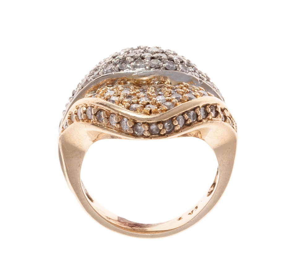 Jewellery - Rings - 14kt Yellow Gold Dinner Ring with 127 Pave-set ...