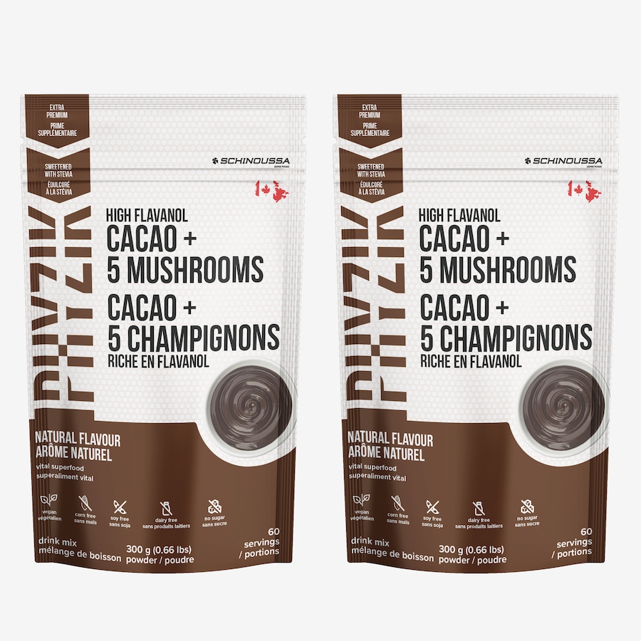 Image 627904.jpg, Product 627-904 / Price $70.00, Schinoussa High Flavanol Cacao + 5 Mushrooms Vital Superfood Duo  from Schinoussa  on TSC.ca's Health & Fitness department