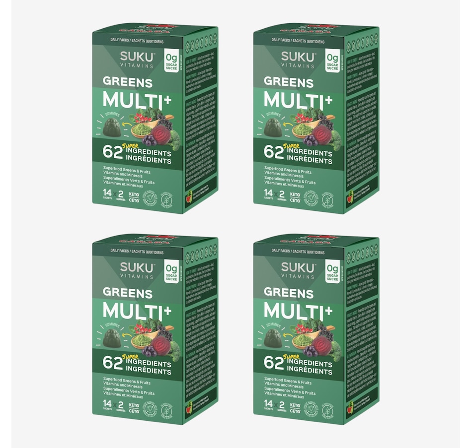 Image 627948.jpg, Product 627-948 / Price $79.96, Suku Greens Multi+ 4-Pack from SUKU Vitamins on TSC.ca's Health & Fitness department