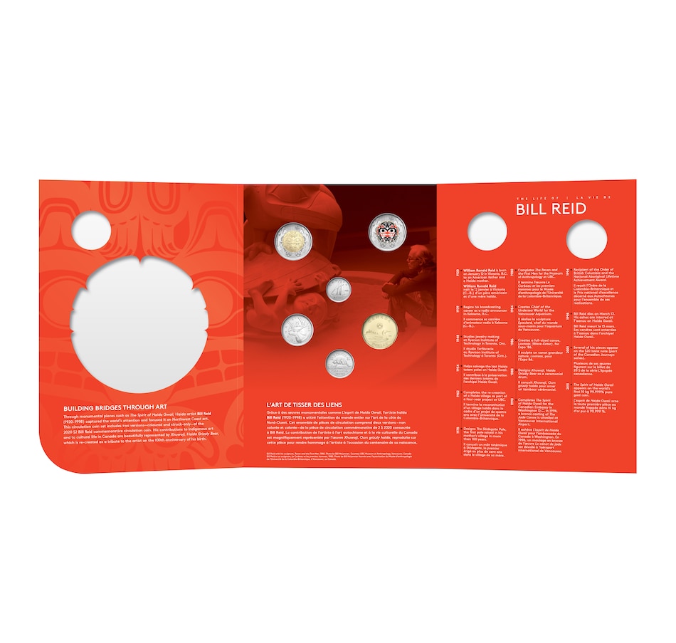 Image 627961_ALTMORE3.jpg, Product 627-961 / Price $22.95, 2020 Bill Reid Haida Grizzly Bear Numismatic Uncirculated Keepsake Set - Six Coins including Two Different $2 Commemorative Coins from Royal Canadian Mint (RCM) on TSC.ca's Coins department