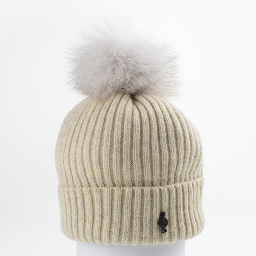 Image 630224_ALTMORE1.jpg, Product 630-224 / Price $69.00, Harricana Classic Beanie With Upcycled Fur Pom from Harricana on TSC.ca's Fashion department