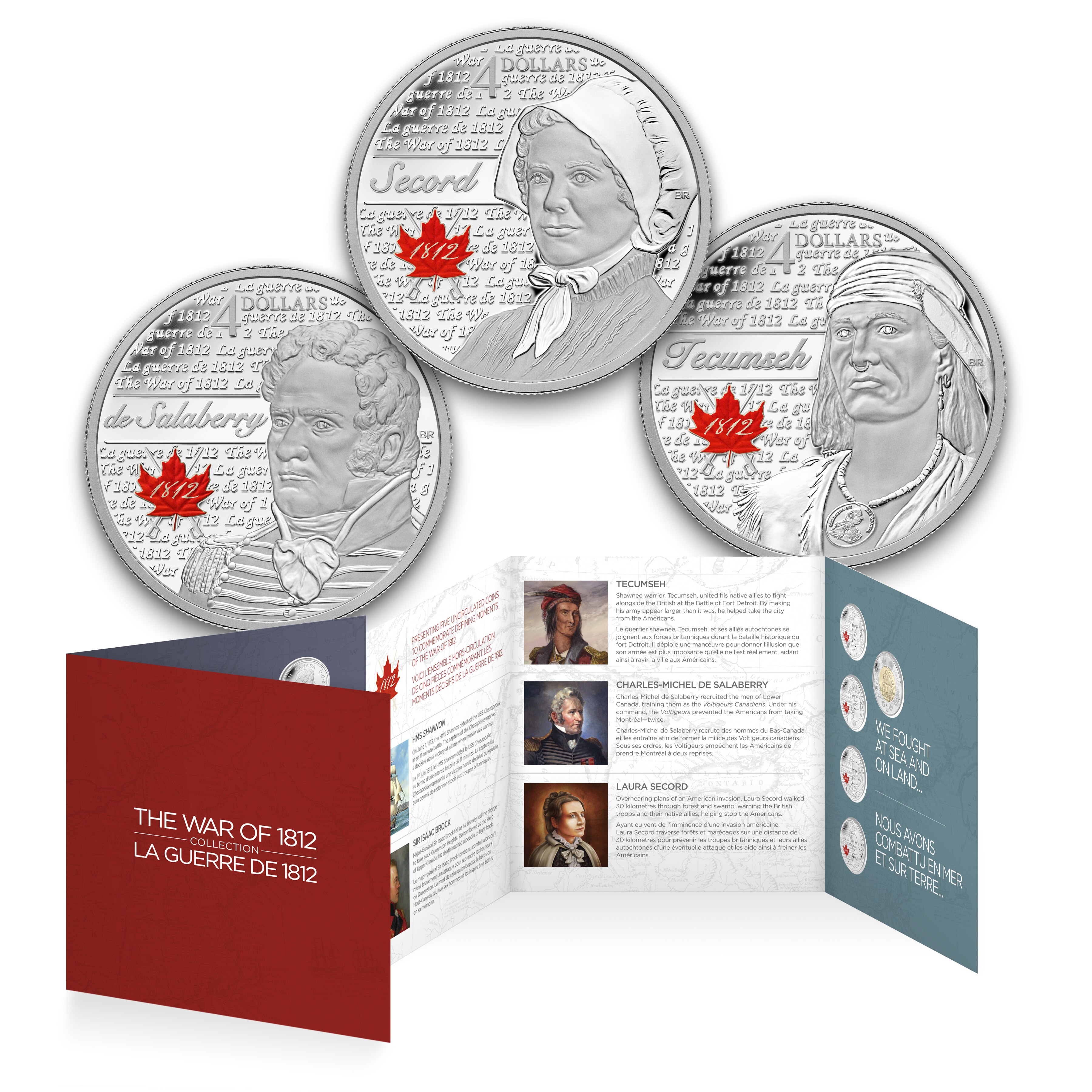 Canada 2012/13 1812 coin collector card Shannon Brock Tecumseh Salaberry Secord 
