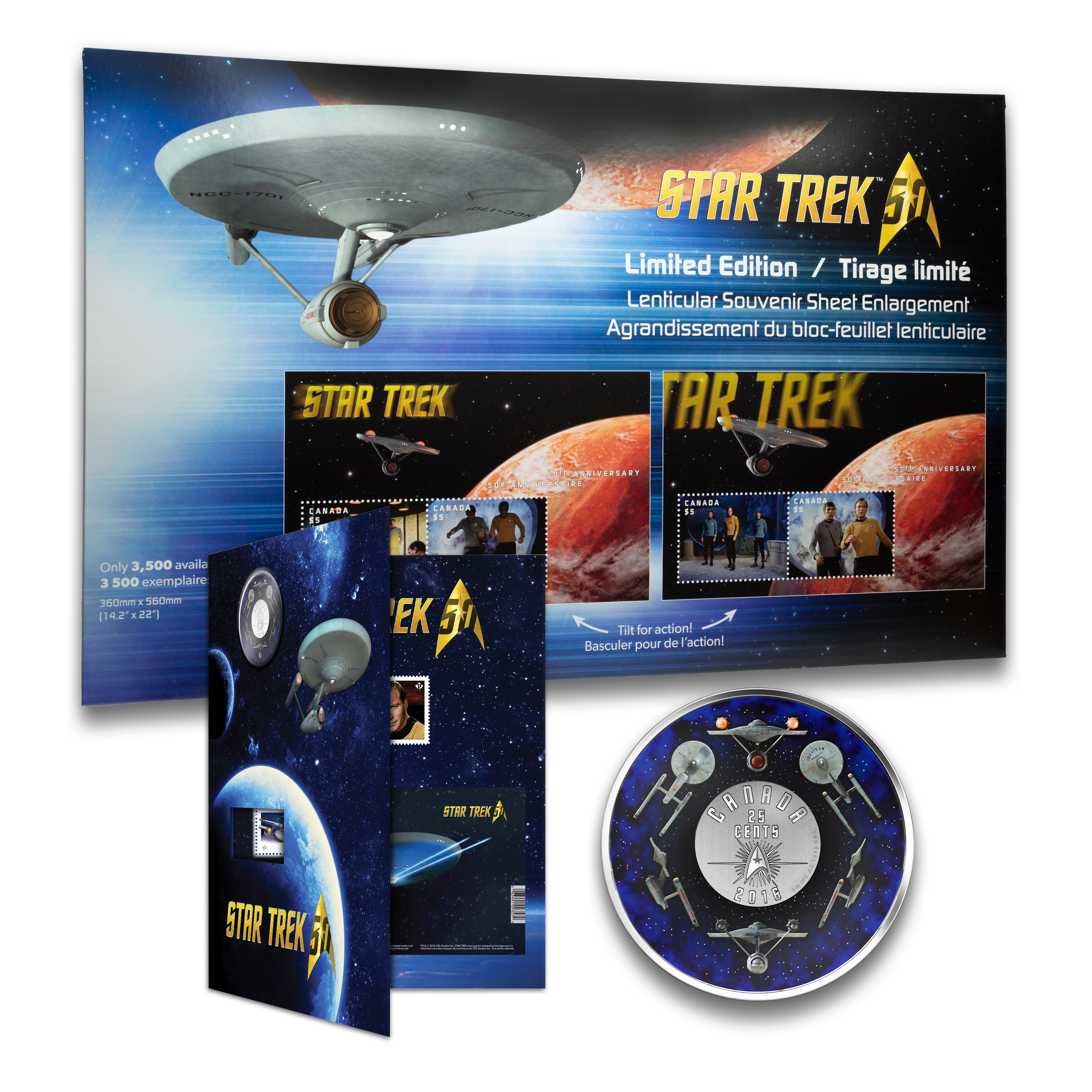 Canada Post Star Trek Lenticular Stamp Sheet Enlargement plus RCM