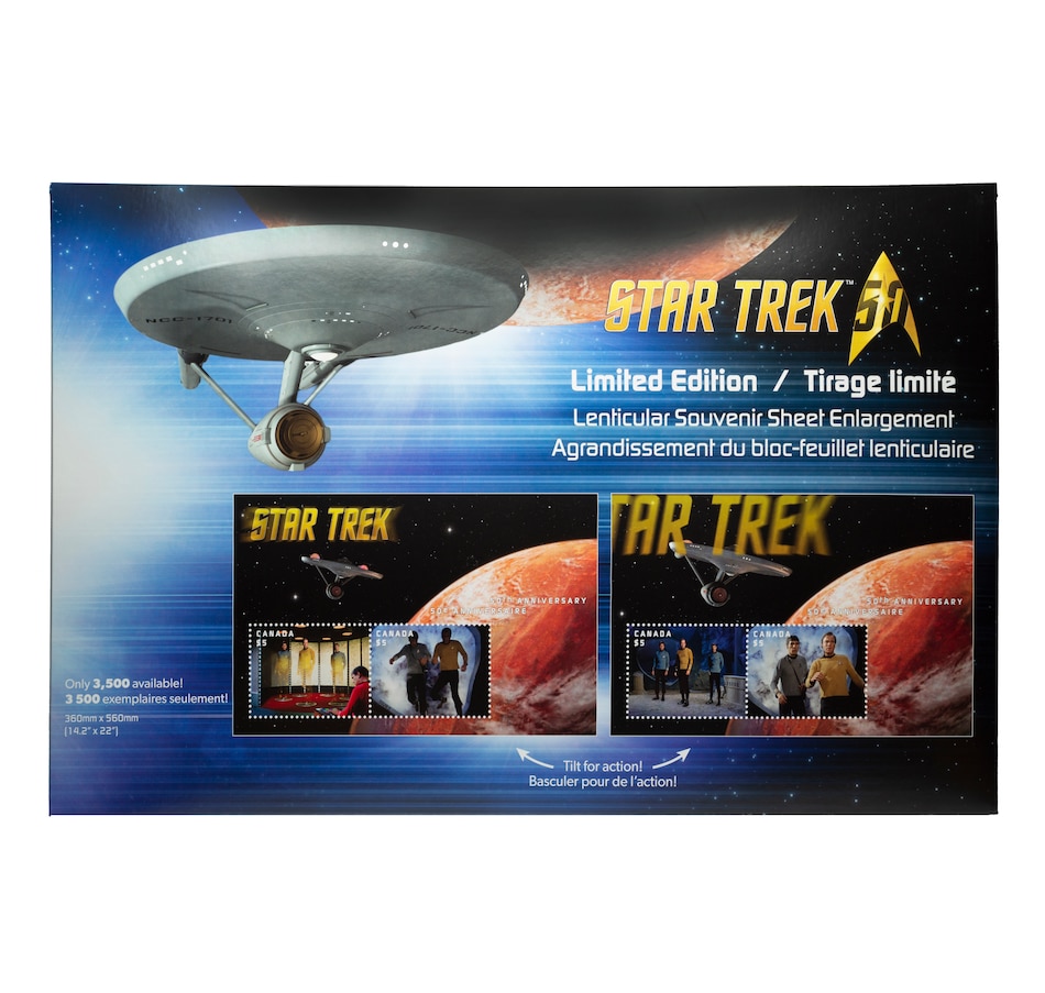 Image 630666_ALTMORE1.jpg, Product 630-666 / Price $58.88, Canada Post Star Trek Lenticular Stamp Sheet Enlargement plus RCM Coin and Stamp Set from Royal Canadian Mint (RCM) on TSC.ca's Coins department