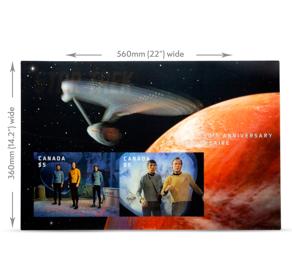 Image 630666_ALTMORE2.jpg, Product 630-666 / Price $58.88, Canada Post Star Trek Lenticular Stamp Sheet Enlargement plus RCM Coin and Stamp Set from Royal Canadian Mint (RCM) on TSC.ca's Coins department