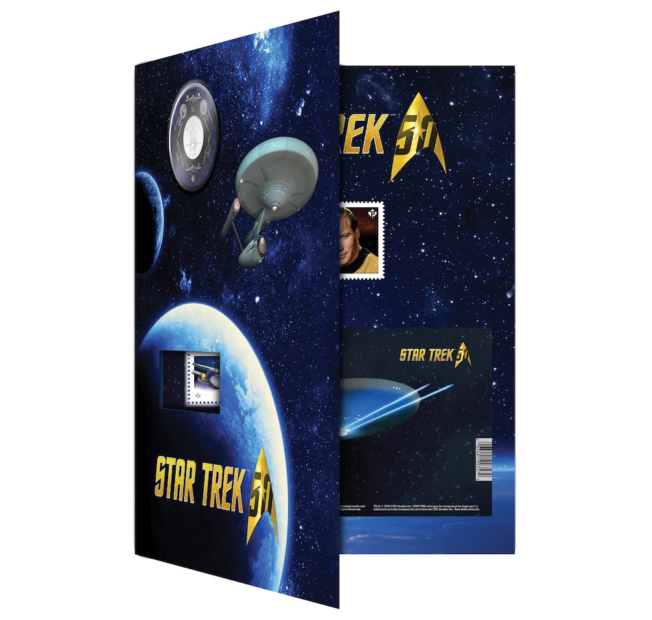 Image 630666_ALTMORE4.jpg, Product 630-666 / Price $58.88, Canada Post Star Trek Lenticular Stamp Sheet Enlargement plus RCM Coin and Stamp Set from Royal Canadian Mint (RCM) on TSC.ca's Coins department