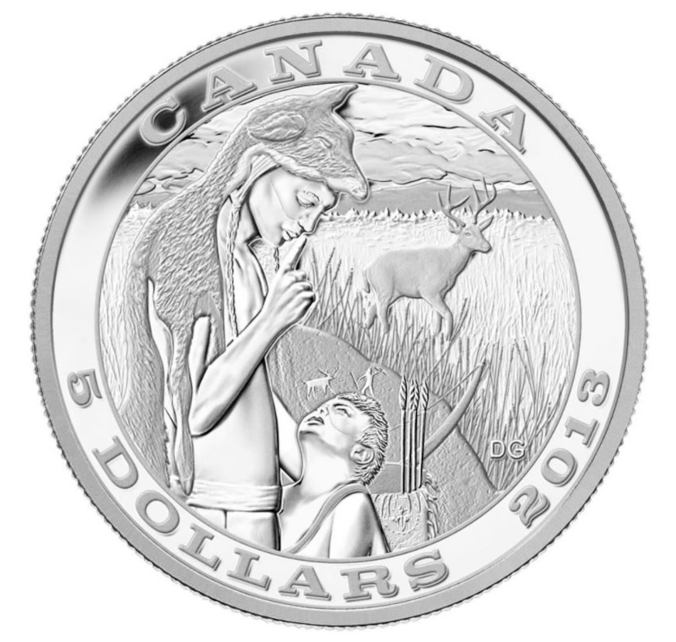 Image 630712.jpg, Product 630-712 / Price $89.95, 2013 $5 Fine Silver Coin Tradition of Hunting: Deer from Royal Canadian Mint (RCM) on TSC.ca's Coins department
