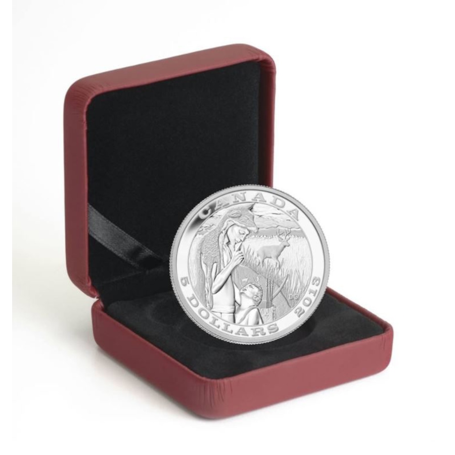 Image 630712_ALTMORE2.jpg, Product 630-712 / Price $89.95, 2013 $5 Fine Silver Coin Tradition of Hunting: Deer from Royal Canadian Mint (RCM) on TSC.ca's Coins department