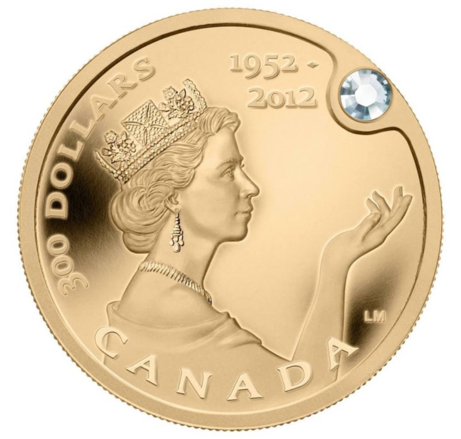 Image 630713.jpg, Product 630-713 / Price $3,495.00, 2012 Pure Gold Coin with Diamond - The Queen's Diamond Jubilee from Royal Canadian Mint (RCM) on TSC.ca's Coins department