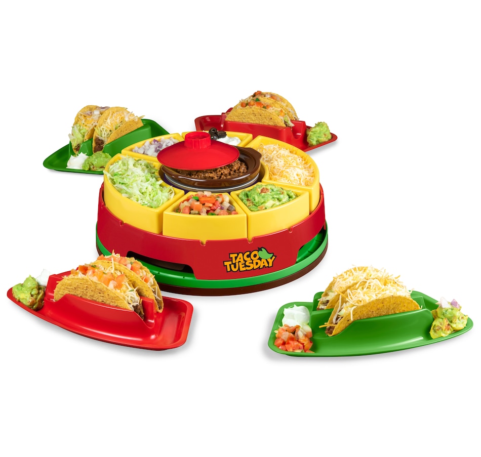 Image 630886.jpg, Product 630-886 / Price $57.99, Taco Tuesday Lazy Susan Taco Bar from Nostalgia on TSC.ca's Kitchen department