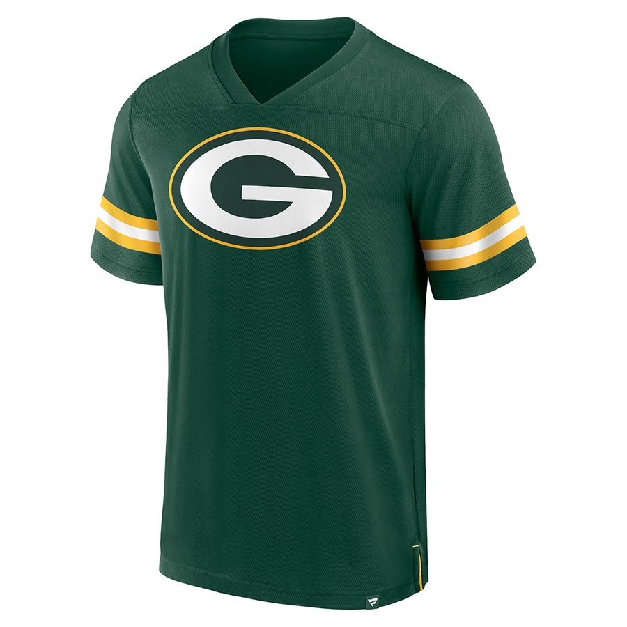 Image 631383.jpg, Product 631-383 / Price $79.99, Men's Green Bay Packers NFL Hashmark V-Neck Crewneck Short-Sleeve Jersey on TSC.ca's Sports department