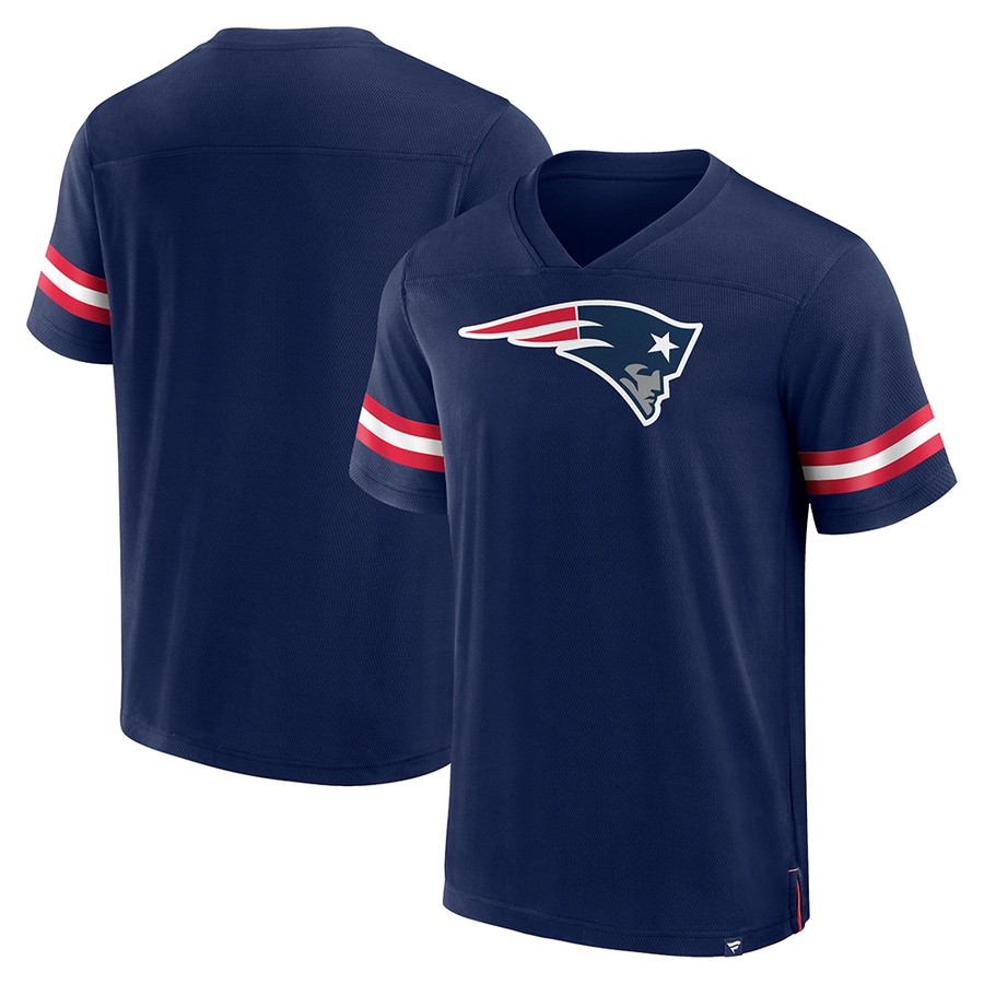 Image 631384_ALTMORE1.jpg, Product 631-384 / Price $79.99, Men's New England Patriots NFL Hashmark V-Neck Short-Sleeve Jersey on TSC.ca's Sports department