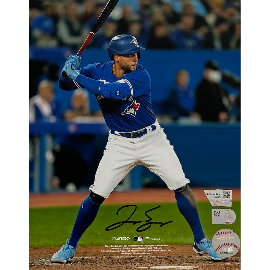 Image 631411.jpg, Product 631-411 / Price $209.99, Fanatics Authentic Autographed George Springer Toronto Blue Jays Unframed 8" x 10" Photo from Fanatics on TSC.ca's Sports department