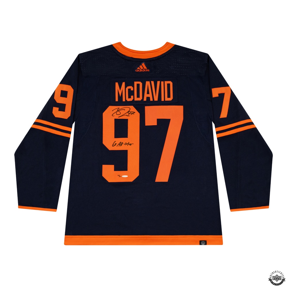 Health Fitness Fan Gear Fan Gear Jerseys Upper Deck Authenticated Autographed Connor McDavid Edmonton Oilers 6x All Star Prime Green Alternate Jersey limited to 60 TSC Online Shopping for Canadians