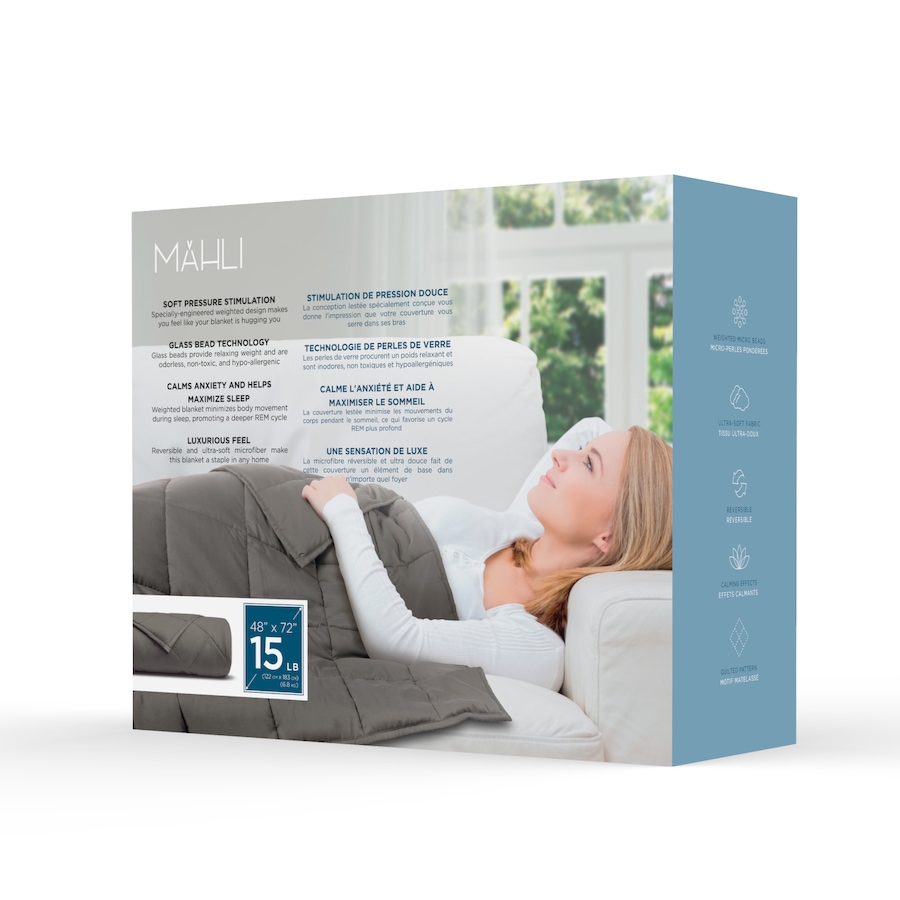 Image 631507_ALTMORE4.jpg, Product 631-507 / Price $99.99, Mahli Deep Relaxation Microfiber Weighted Blanket from Wellness Gadgets on TSC.ca's Health & Fitness department