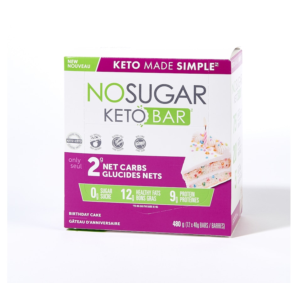 Image 631656_BDCK.jpg, Product 631-656 / Price $38.00, No Sugar Company Keto Bar 12-Count from No Sugar on TSC.ca's Health & Fitness department