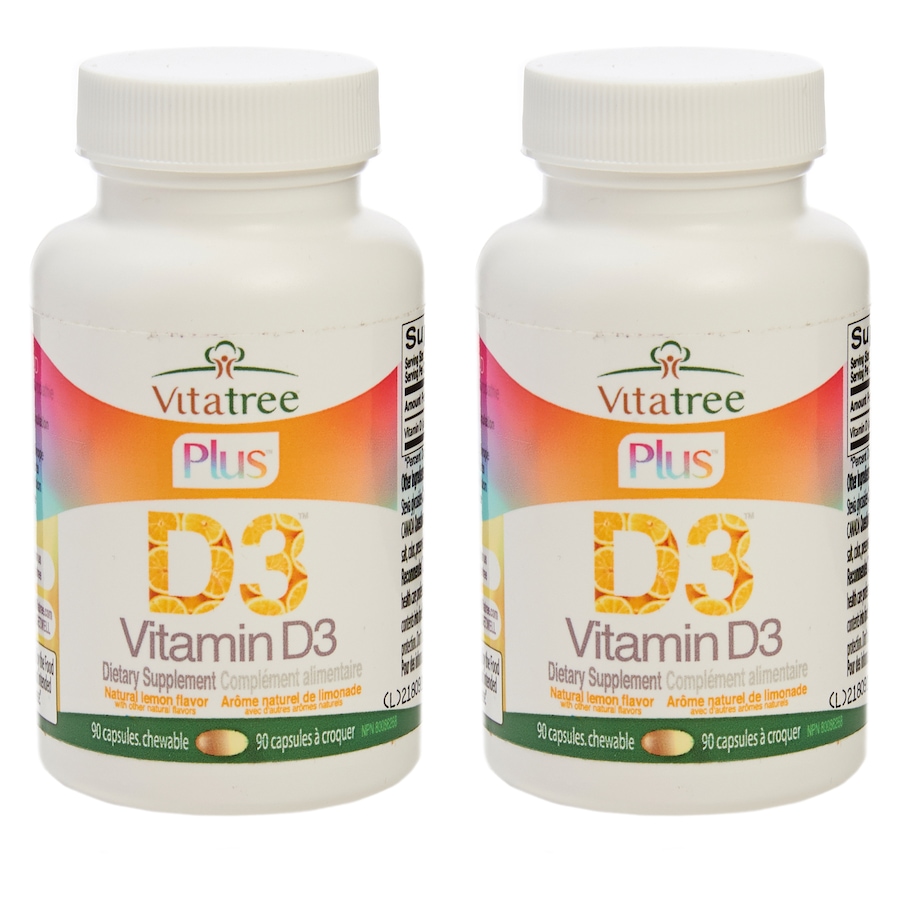 Image 631662_ALTMORE1.jpg, Product 631-662 / Price $37.99 - $112.99, VitaTree Plus Vitamin D3 Chewables - 2 Bottles from VitaTree Nutritionals on TSC.ca's Health & Fitness department