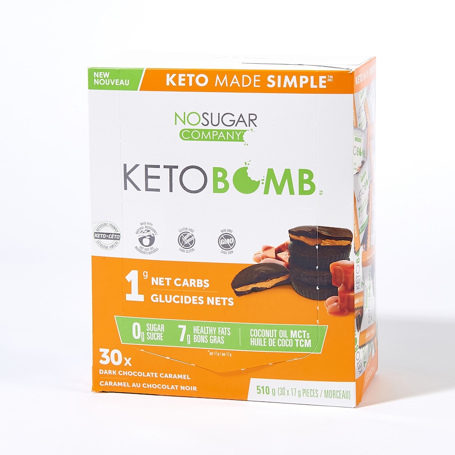 Image 631914_CRE.jpg, Product 631-914 / Price $38.00, No Sugar Company Keto Bomb Dark Chocolate 30-Count from No Sugar on TSC.ca's Health & Fitness department