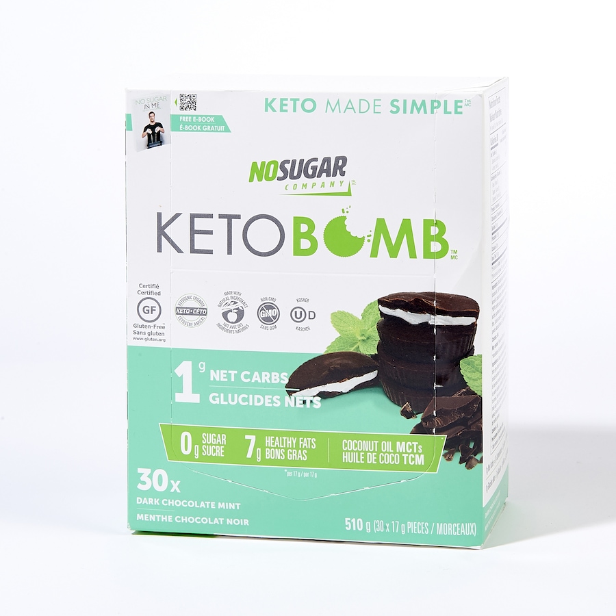 Image 631914_MNT.jpg, Product 631-914 / Price $38.00, No Sugar Company Keto Bomb Dark Chocolate 30-Count from No Sugar on TSC.ca's Health & Fitness department