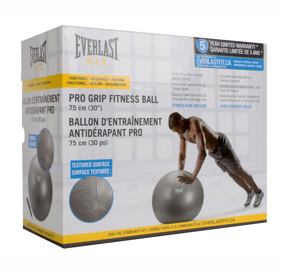 Everlast FIT Pro Grip Fitness Balls - 65cm - Burst-Resistant, Anti-Slip,  Pump Included, Great for Balance, Home Workouts, Yoga. (Available in 55cm,  65cm and 75cm) (Black, 65cm) : : Sports & Outdoors