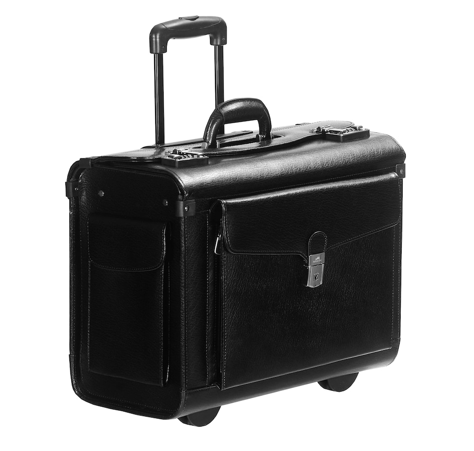 Image 632647_BLK.jpg, Product 632-647 / Price $319.99, Mancini Business Collection Wheeled Catalog Case (Genuine Leather) from Mancini Fine Leather on TSC.ca's Home & Garden department