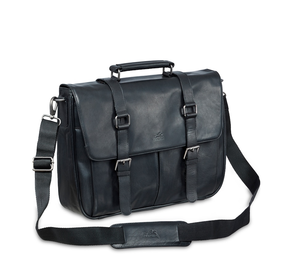 Image 632652_BLK.jpg, Product 632-652 / Price $237.99, Mancini Buffalo Collection 15" Laptop/Tablet Single Compartment Briefcase with RFID Secure Pocket from Mancini Fine Leather on TSC.ca's Home & Garden department