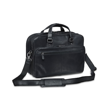 Mancini Buffalo Collection 15.6" Laptop/Tablet Expandable Double Compartment Briefcase with RFID Secure Pocket