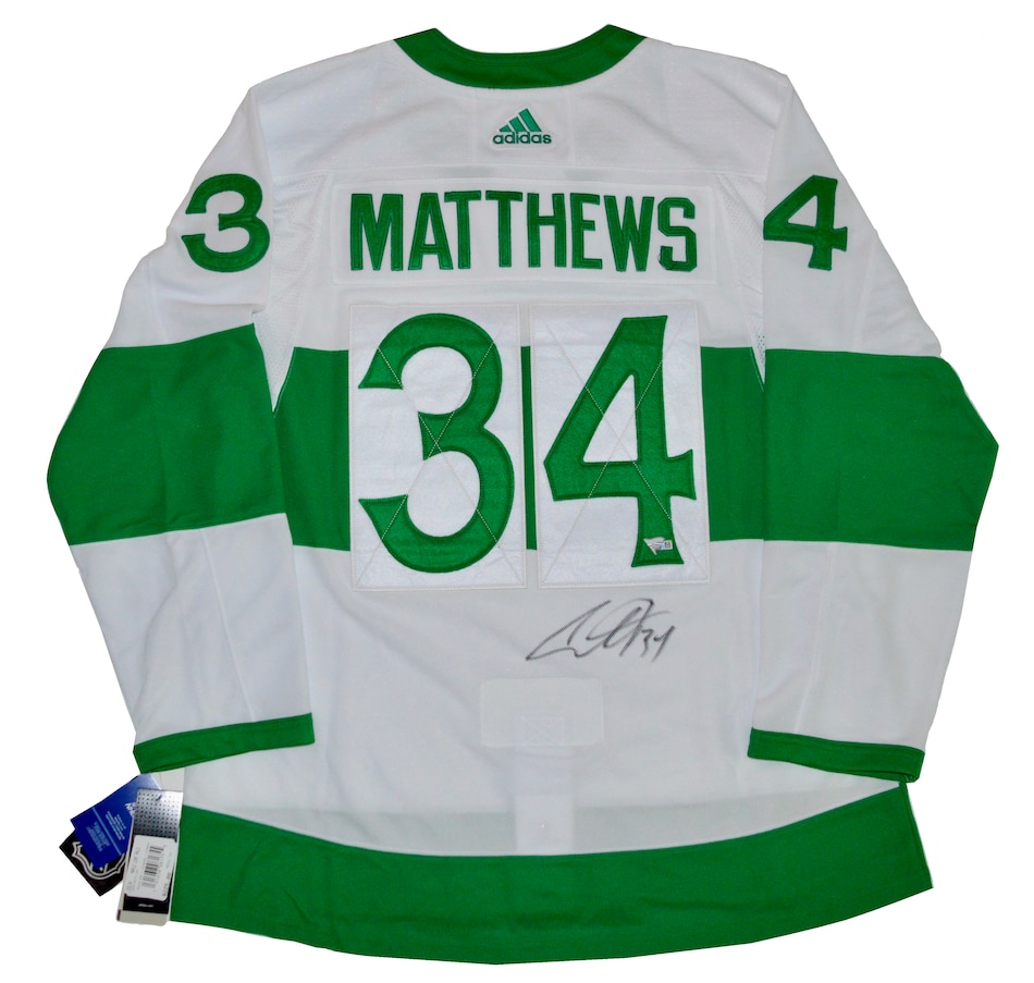 Autographed Toronto Maple Leafs Auston Matthews Fanatics Authentic Green Toronto  St. Pats Adidas Authentic Jersey
