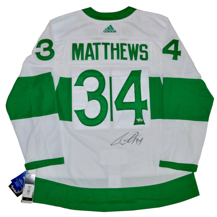 Image 632708_ALTMORE1.jpg, Product 632-708 / Price $899.99, Fanatics Authentic Autographed Auston Matthews Toronto Maple Leaf St. Patrick's Day Jersey from Fanatics on TSC.ca's Sports department