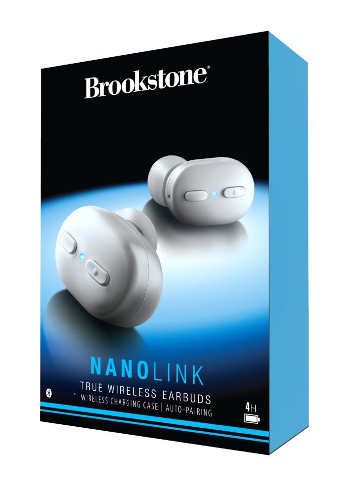 Brookstone NanoLink True Wireless Earbuds with Charging Case