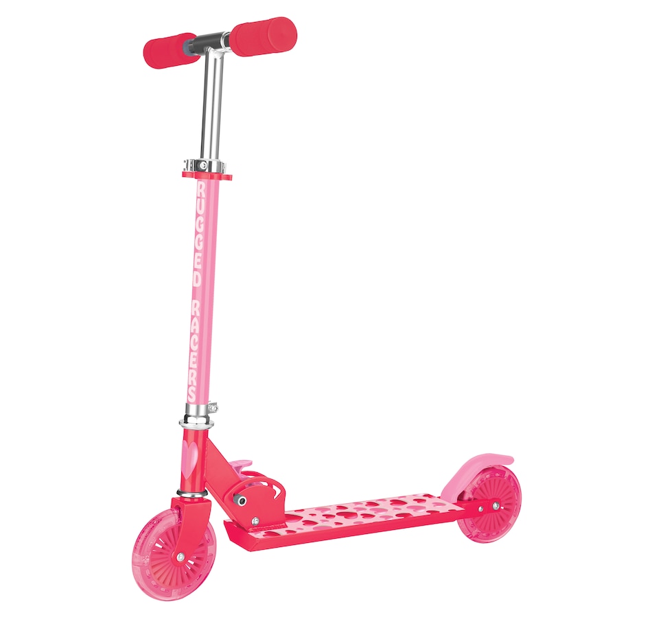 Image 632782.jpg , Product 632-782 / Price $49.99 , Rugged Racer Two-Wheel Scooter with Pink Heart Design and LED Lights  on TSC.ca's Toys & Hobbies department