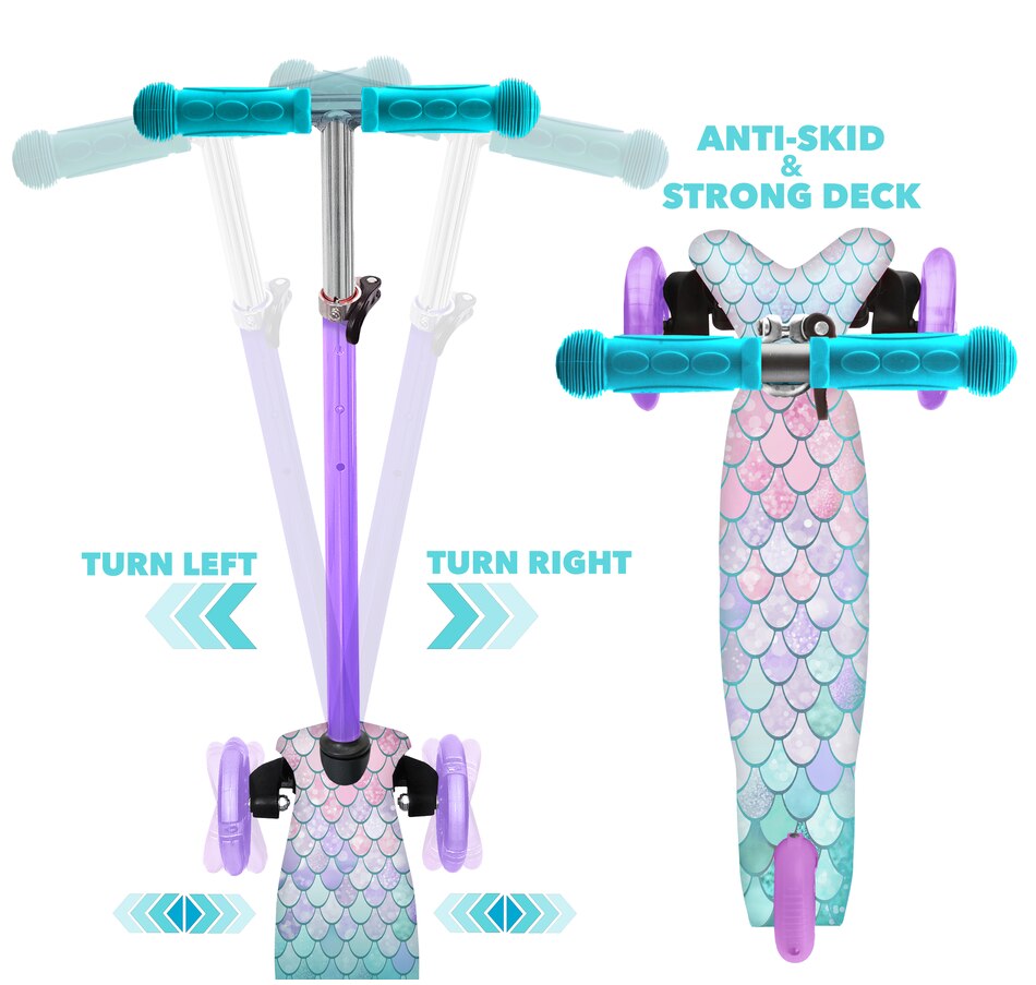 Image 632794.jpg, Product 632-794 / Price $37.99, Rugged Racer Mini Deluxe Three-Wheel Scooter with LED Lights and Mermaid Design  on TSC.ca's Toys & Hobbies department