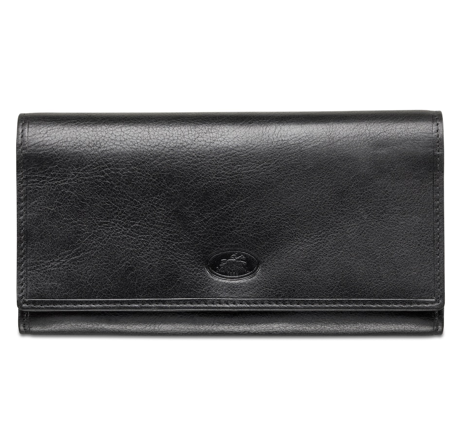 Image 634038_BLK.jpg, Product 634-038 / Price $79.99, Mancini Arizona Collection Ladies RFID Checkbook Clutch from Mancini Fine Leather on TSC.ca's Fashion department