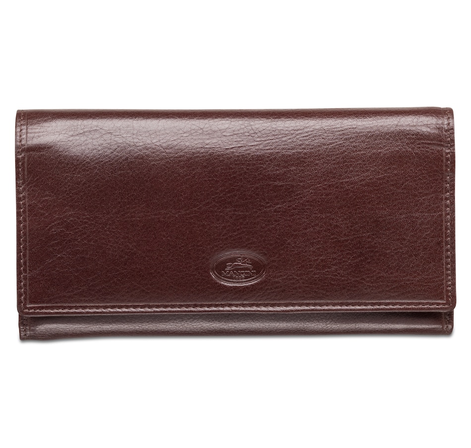 Image 634038_BRN.jpg, Product 634-038 / Price $79.99, Mancini Arizona Collection Ladies RFID Checkbook Clutch from Mancini Fine Leather on TSC.ca's Fashion department