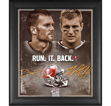 Fanatics Authentic Tom Brady and Rob Gronkowski Tampa Bay Buccaneers Framed Run it Back Collage