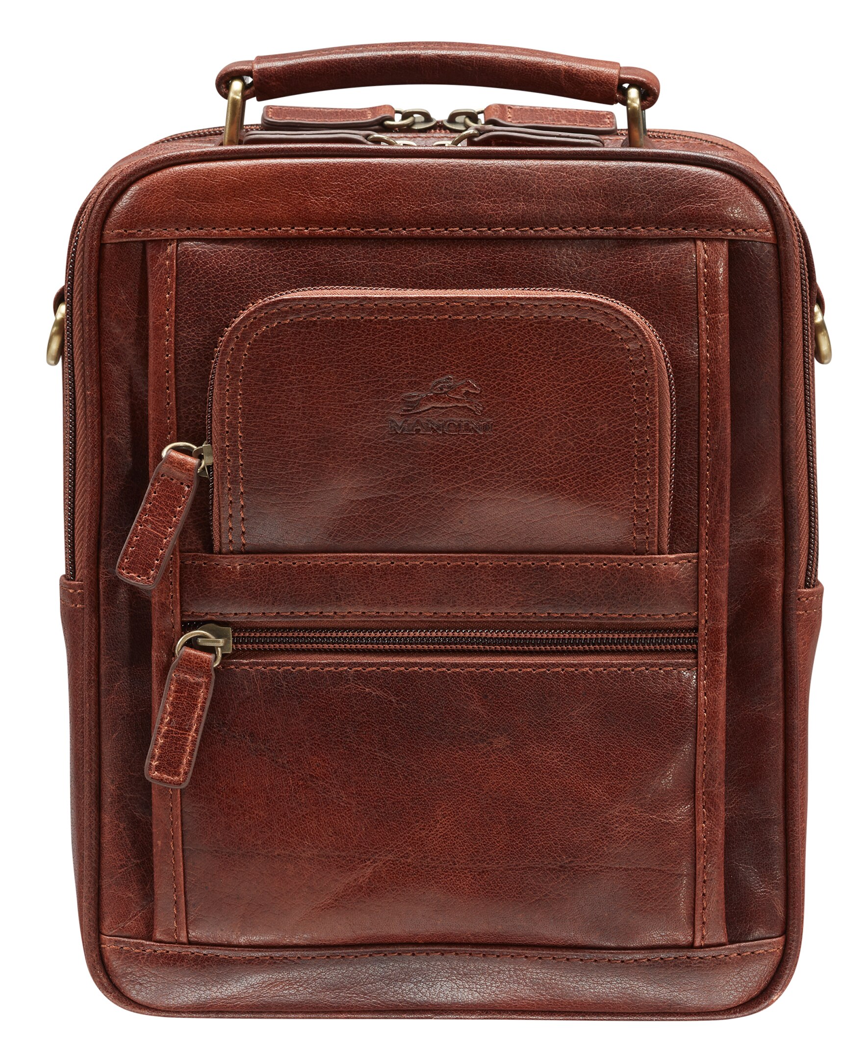 Mancini Arizona Collection Large Unisex Bag with Zippered Rear Organizer