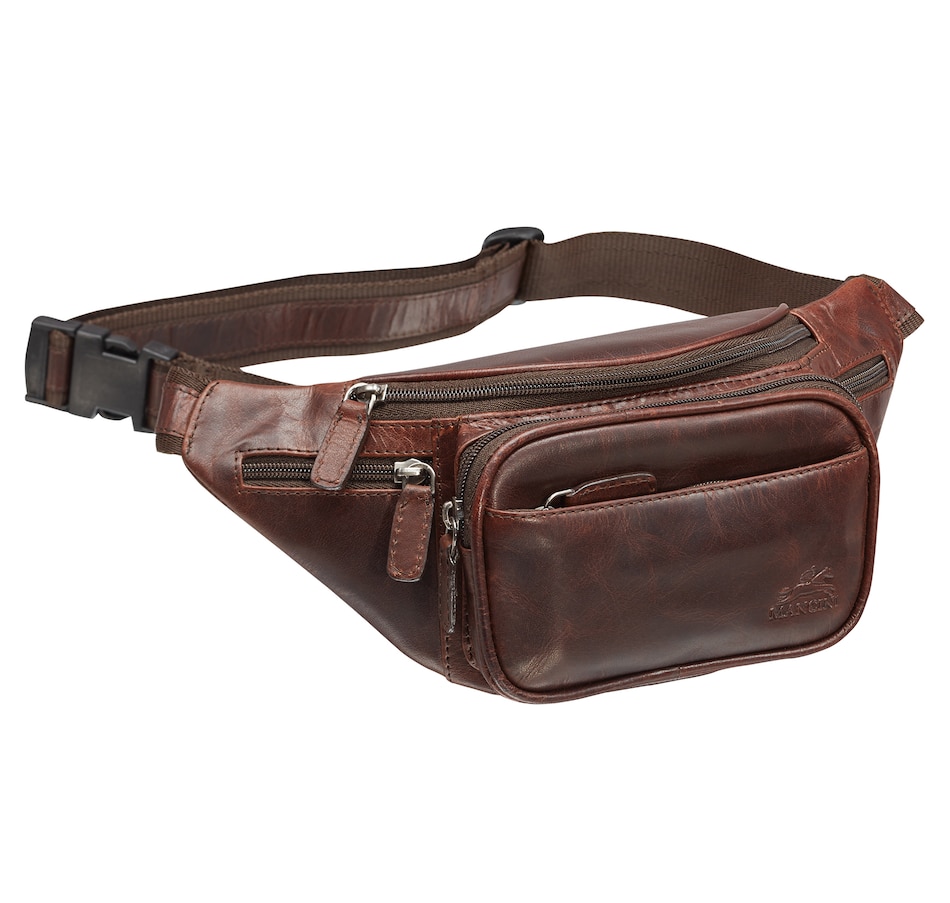 Image 635663_BRN.jpg, Product 635-663 / Price $79.99, Mancini Buffalo Collection Classic Waist Bag from Mancini Fine Leather on TSC.ca's Fashion department