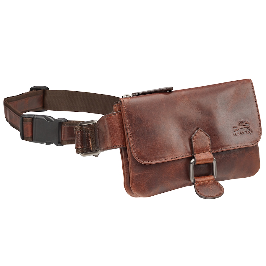Image 635665_BRN.jpg, Product 635-665 / Price $119.99, Mancini Buffalo Collection Slim Waist Bag Brown from Mancini Fine Leather on TSC.ca's Fashion department
