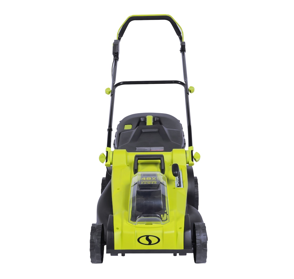 Image 637211.jpg , Product 637-211 / Price $359.99 , Sun Joe 24V-X2-17LM 48-Volt iON+ Cordless Lawn Mower Kit, 17", 6-Position with 2x 4.0-Ah Batteries, Dual Port Charger and Collection Bag from Sun Joe on TSC.ca's Home & Garden department