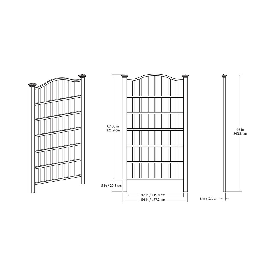 Image 638258_ALTMORE9.jpg, Product 638-258 / Price $279.99, Vita 54" x 96" Concord Vinyl Trellis from Vita on TSC.ca's Home & Garden department