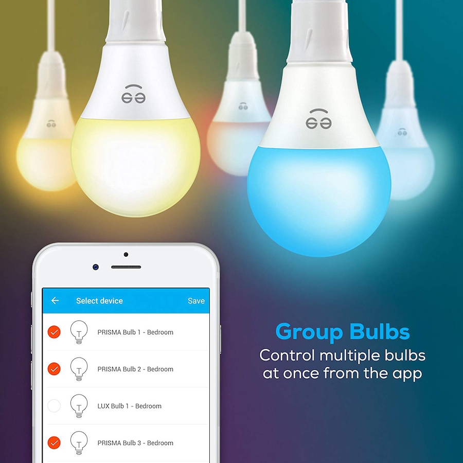 Image 638386_ALTMORE1.jpg, Product 638-386 / Price $25.99, Geeni Prisma 1050 75W Equivalent Colour and White A21 Smart LED Light Bulb from Geeni on TSC.ca's Electronics department