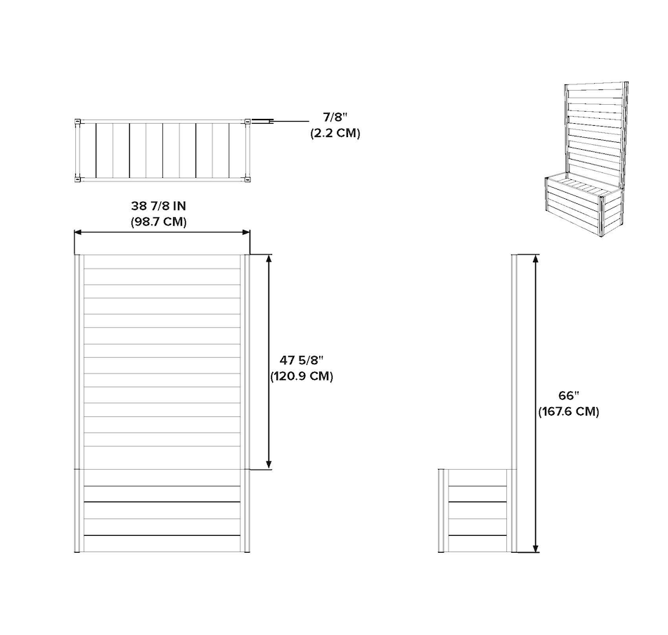 Image 638516_ALTMORE6.jpg, Product 638-516 / Price $499.00, Vita Urbana Parklette With Trellis Slate Grey from Vita Urbana on TSC.ca's Home & Garden department