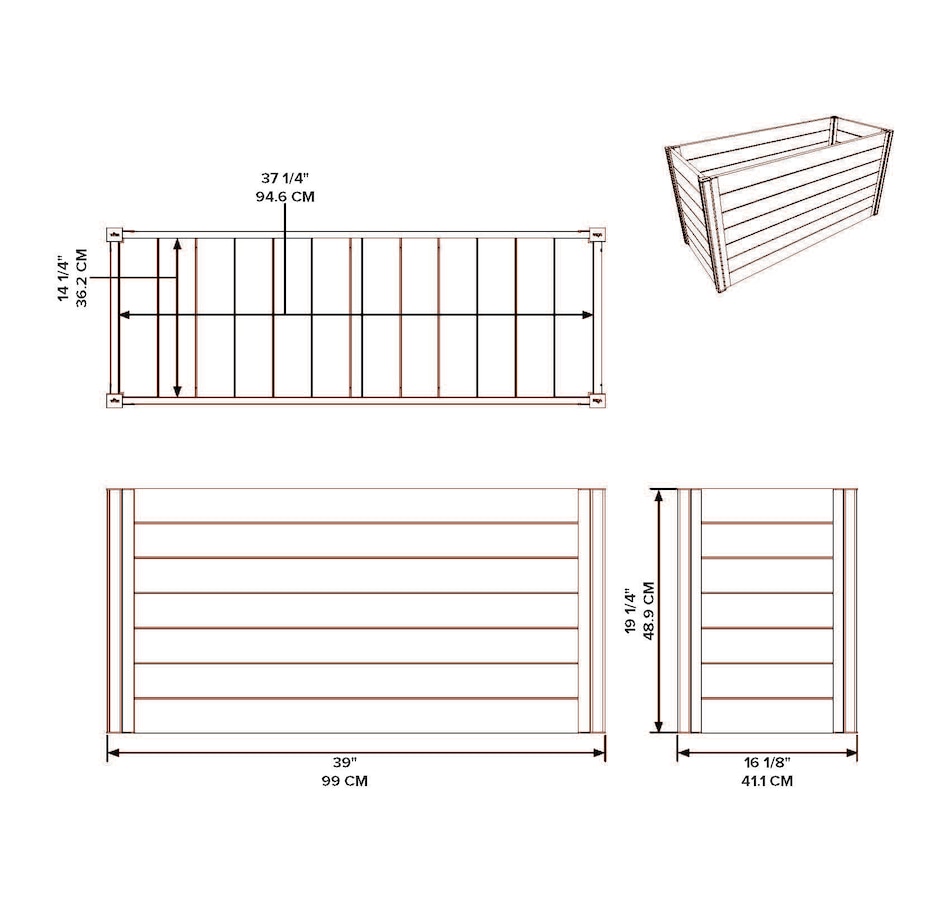 Image 638517_ALTMORE6.jpg, Product 638-517 / Price $179.99, Vita Mezza Small Parklette Planter from Vita on TSC.ca's Home & Garden department
