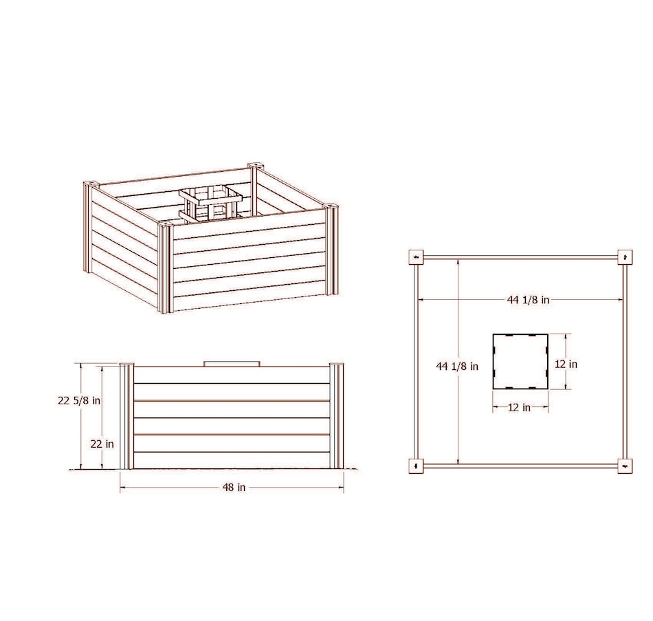 Image 638524_ALTMORE8.jpg, Product 638-524 / Price $299.99, Vita Classic 4x4 Keyhole Composting Garden from Vita on TSC.ca's Home & Garden department