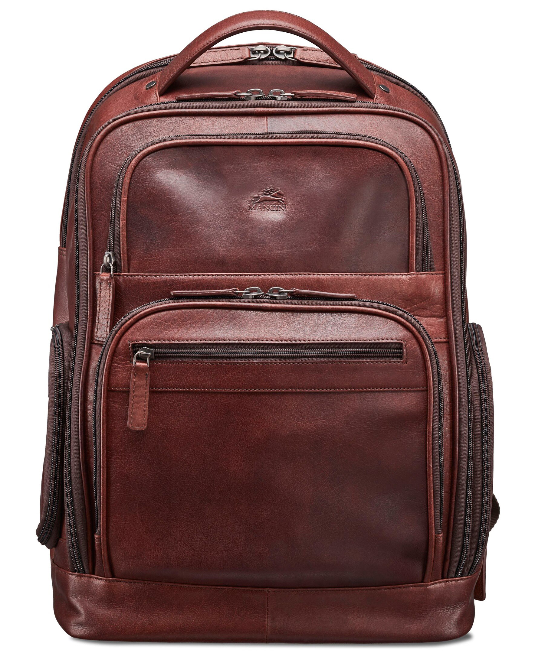 Mancini Buffalo 15.6 Laptop Day Backpack Brown