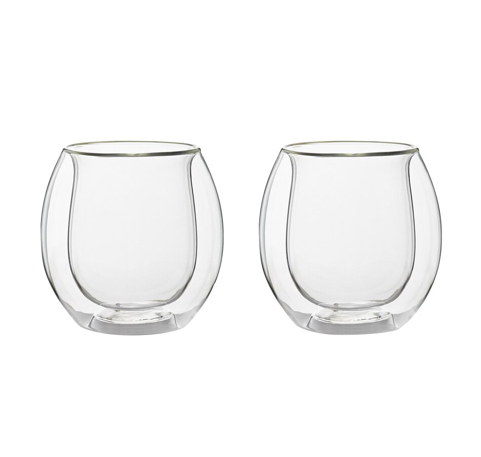 Outset Double Wall Whiskey Glasses, Set of 2, Borosilicate Glass 