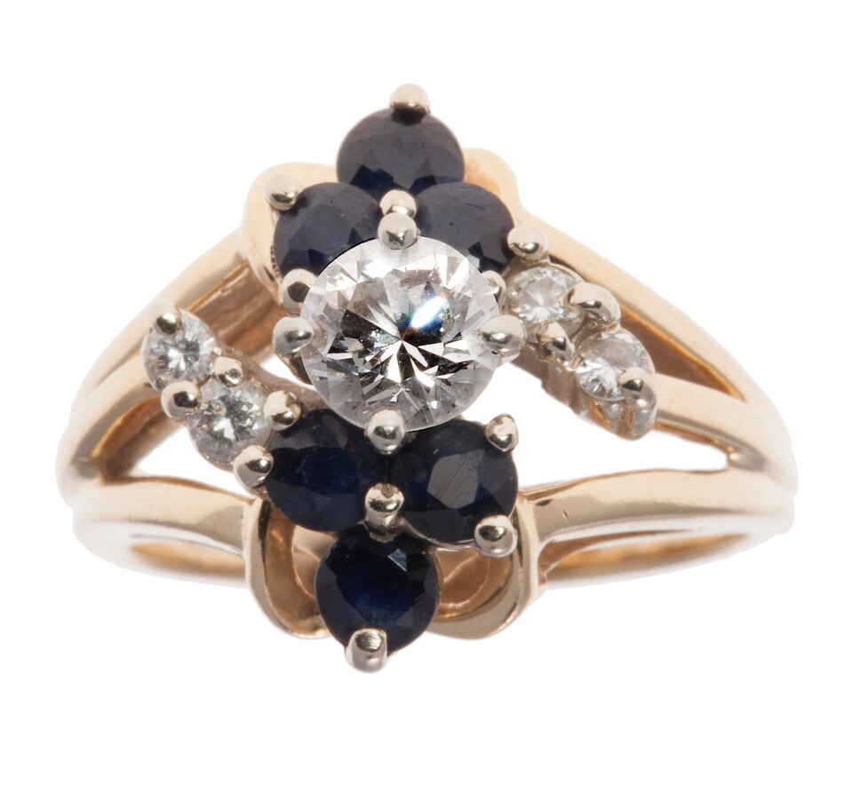 tsc.ca - Diamond and Sapphire Cluster Dinner Ring